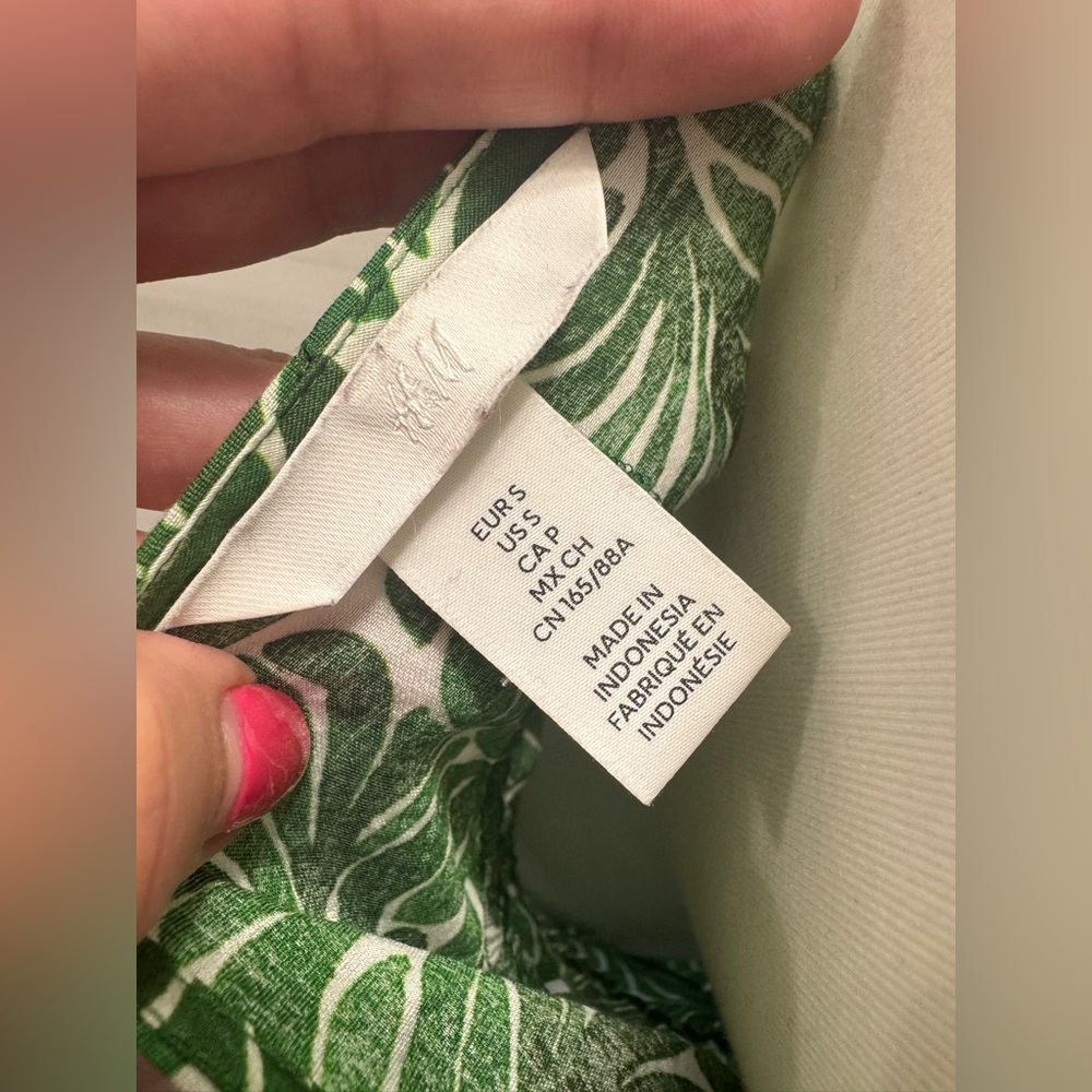 H&M Green Floral Women's Dress size S - Picture 3 of 5